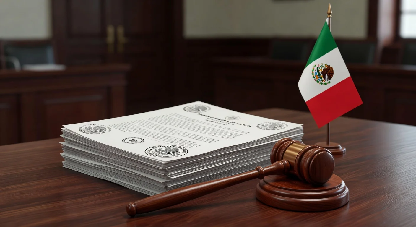 Gavel and Mexican flag