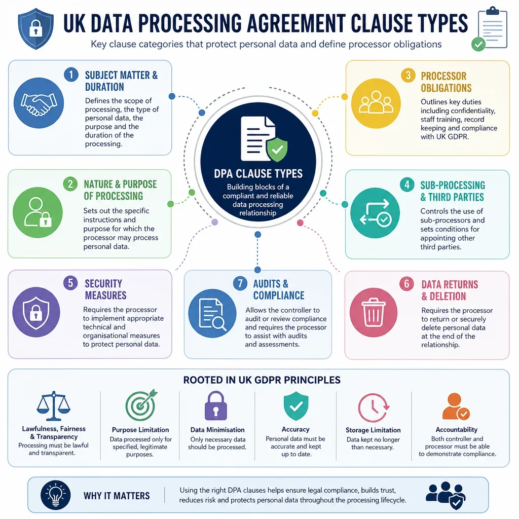 UK Data Processing Agreement Clause Types
