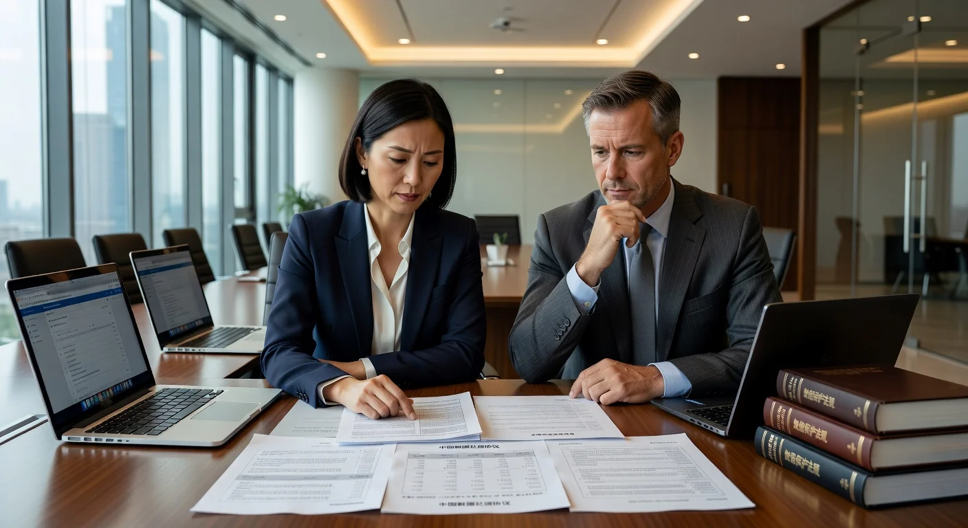 Professionals reviewing data agreement