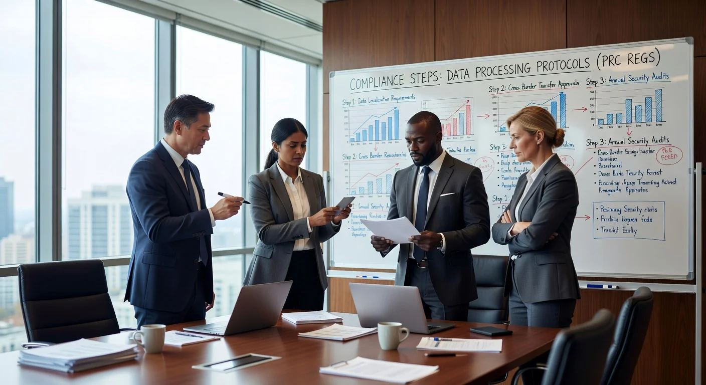 Team discussing data compliance strategies