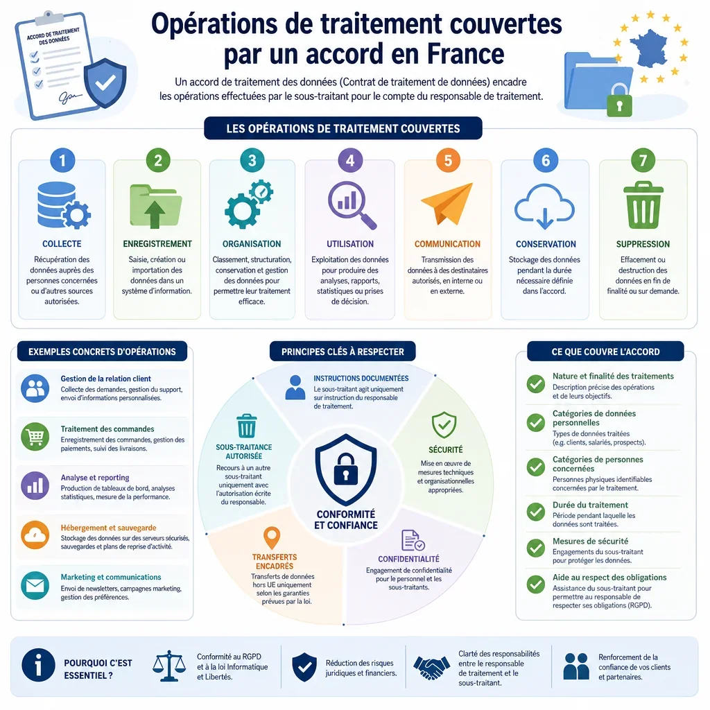 Opérations de traitement couvertes par un accord