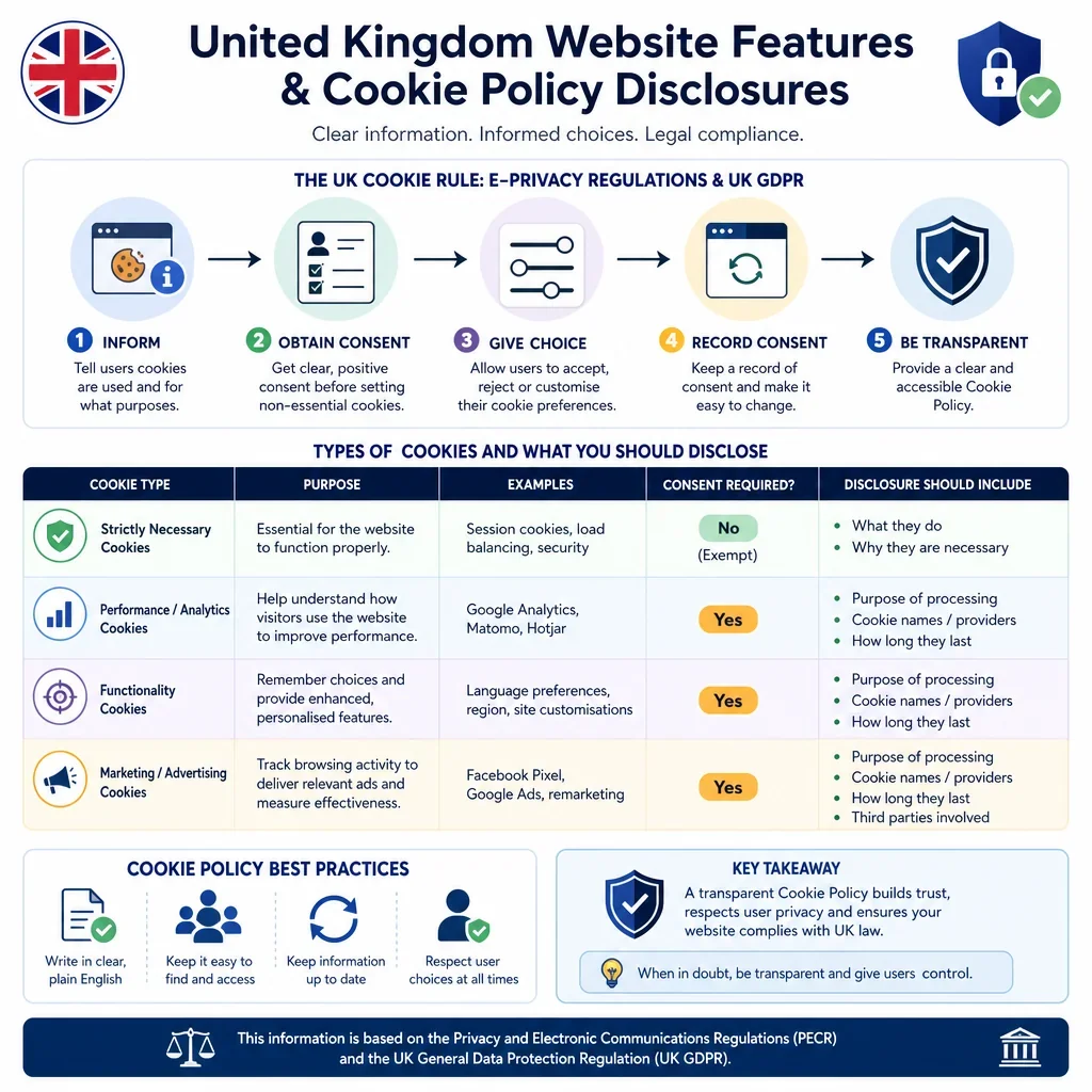 Website Features and Cookie Policy Disclosures