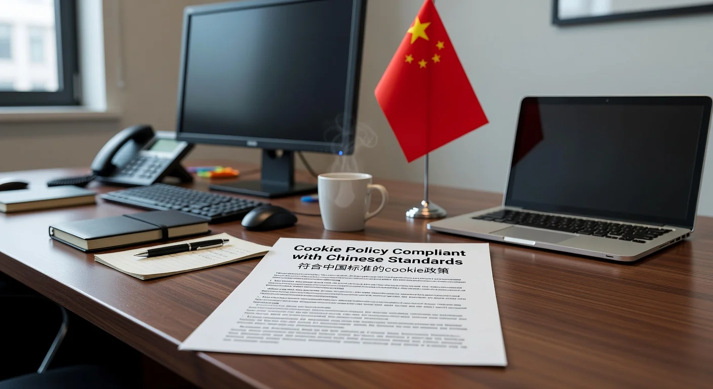 Cookie policy document with China flag