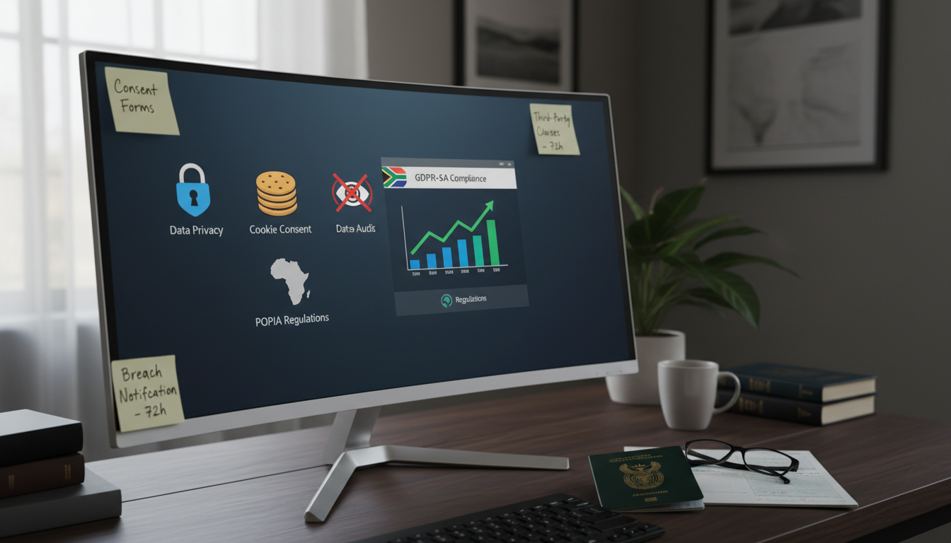 Digital privacy icons on screen