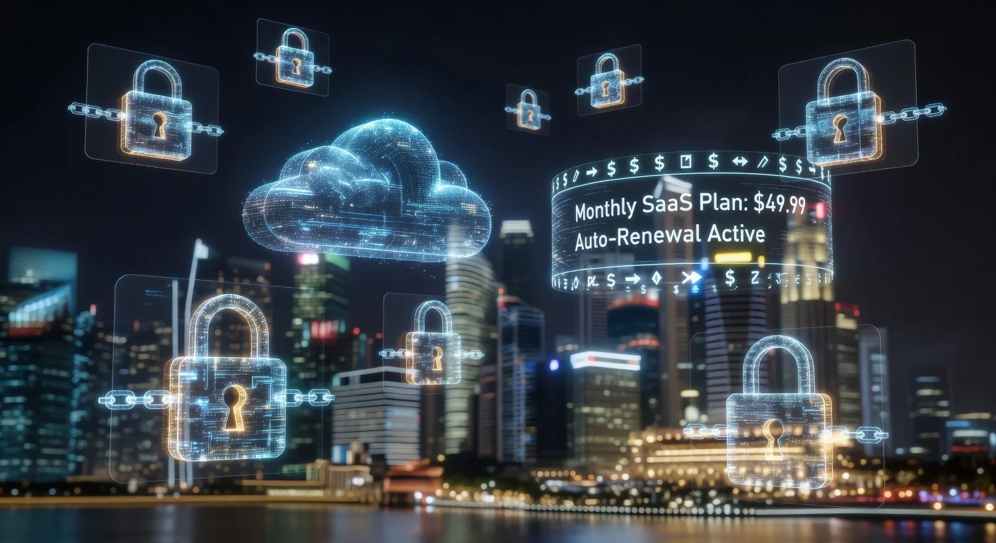 Digital icons of SaaS elements in Singapore