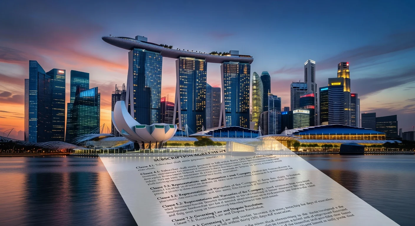 Singapore skyline with contract overlay
