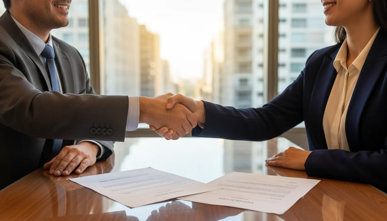 Handshake sealing SaaS agreement in Argentina