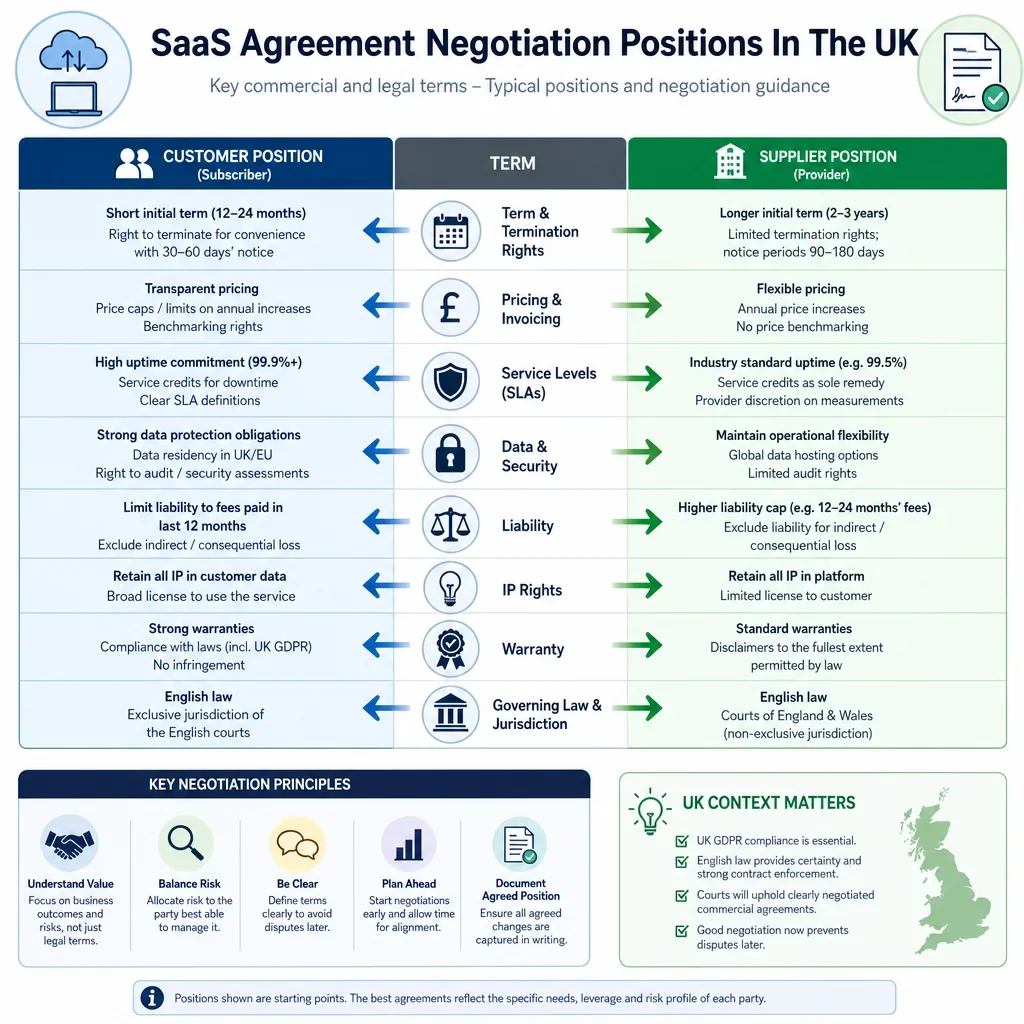 SaaS Agreement Negotiation Positions