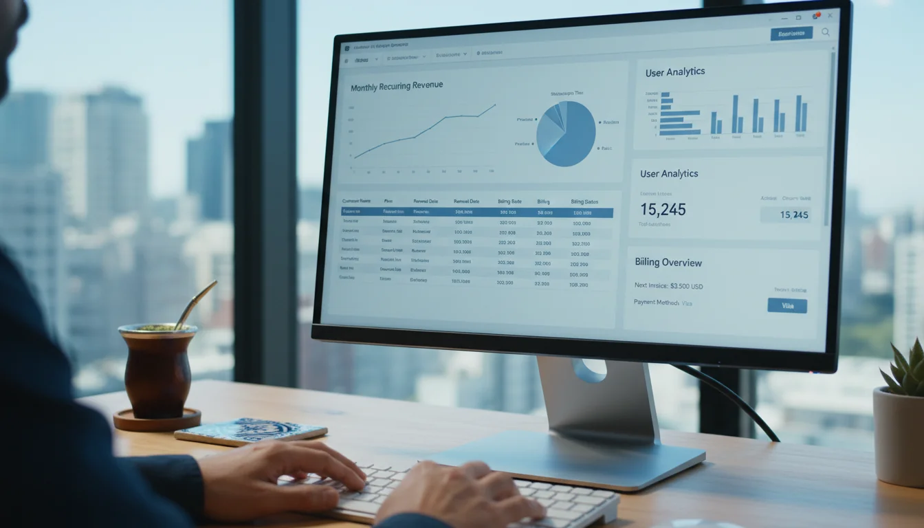 Digital dashboard of SaaS subscription management