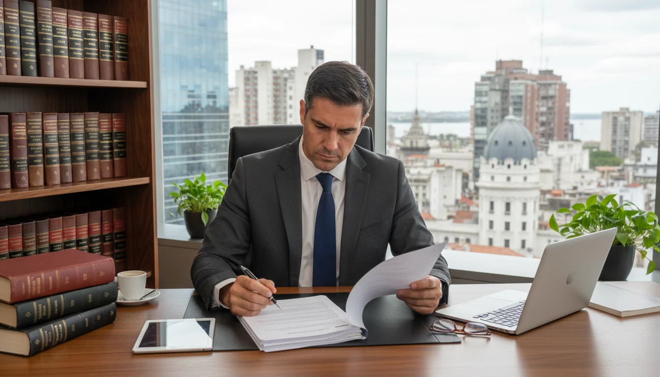 Argentine lawyer reviewing SaaS contract