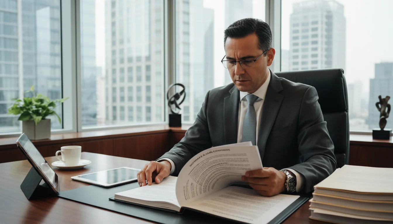 Mexican lawyer reviewing SaaS contract