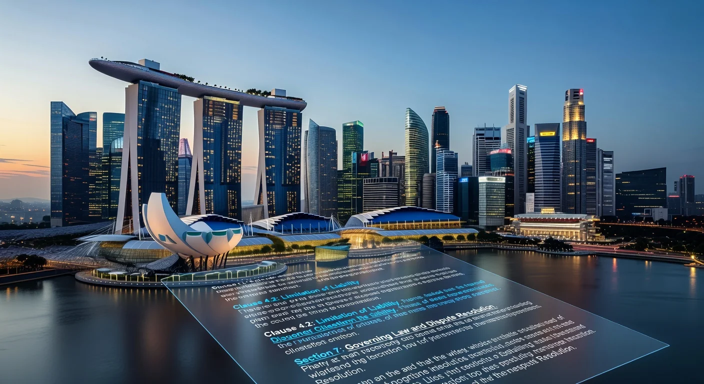 Singapore skyline with contract overlay