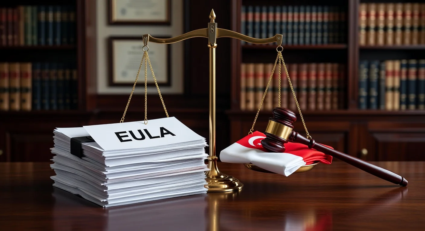 Balance scale with Singapore legal elements