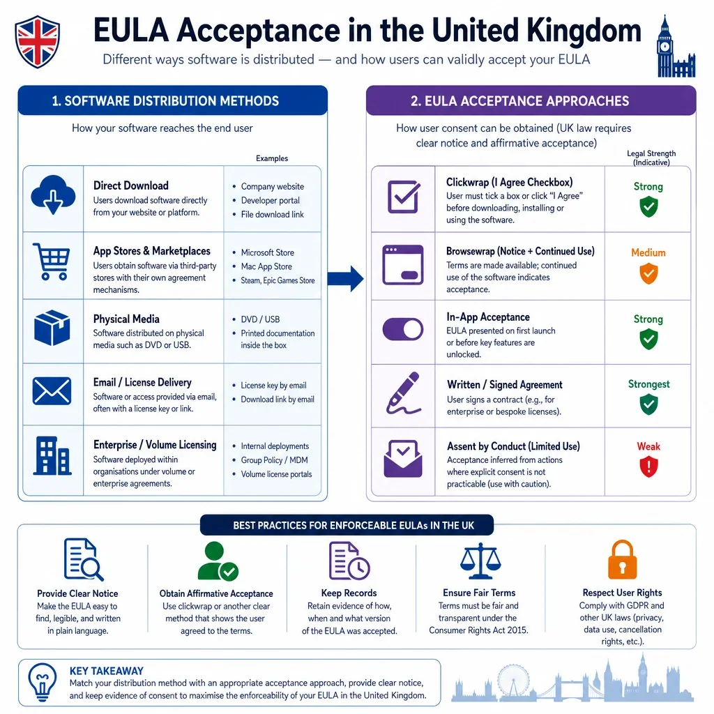 Software Distribution Methods and EULA Acceptance Approaches