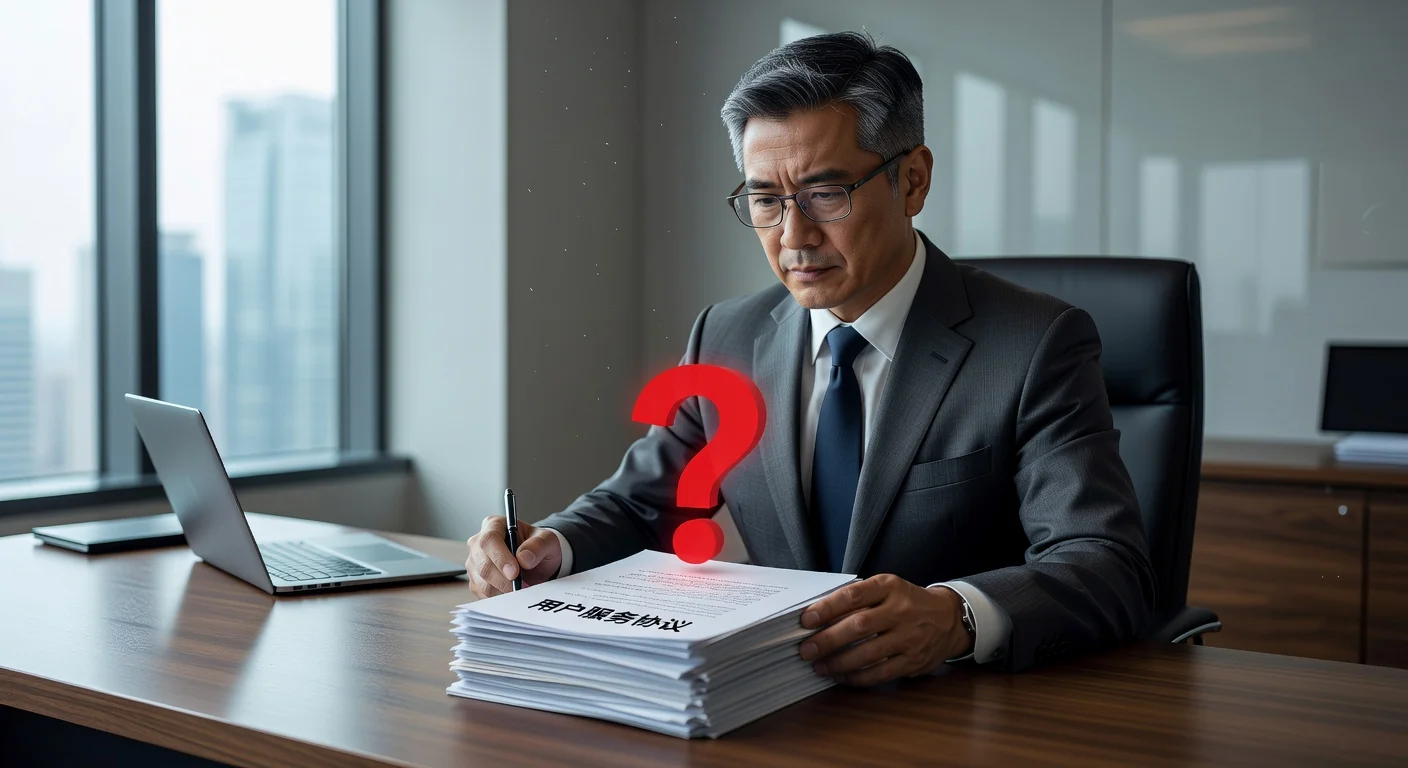 Legal document with question mark