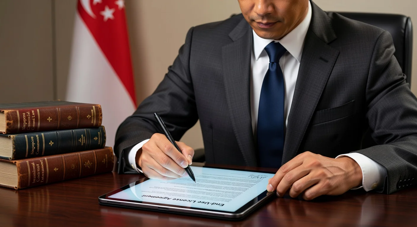 Adult signing EULA agreement