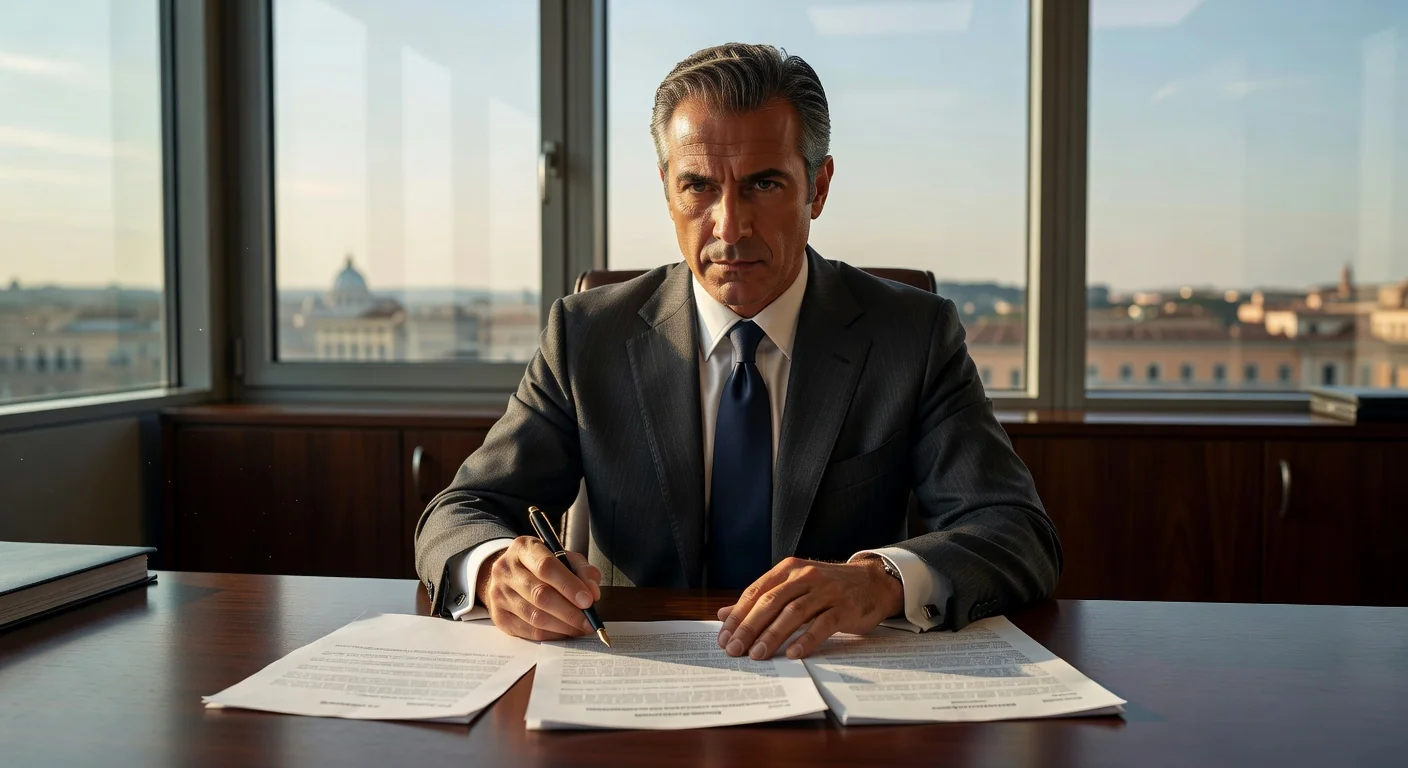 Italian lawyer reviewing EULA contract