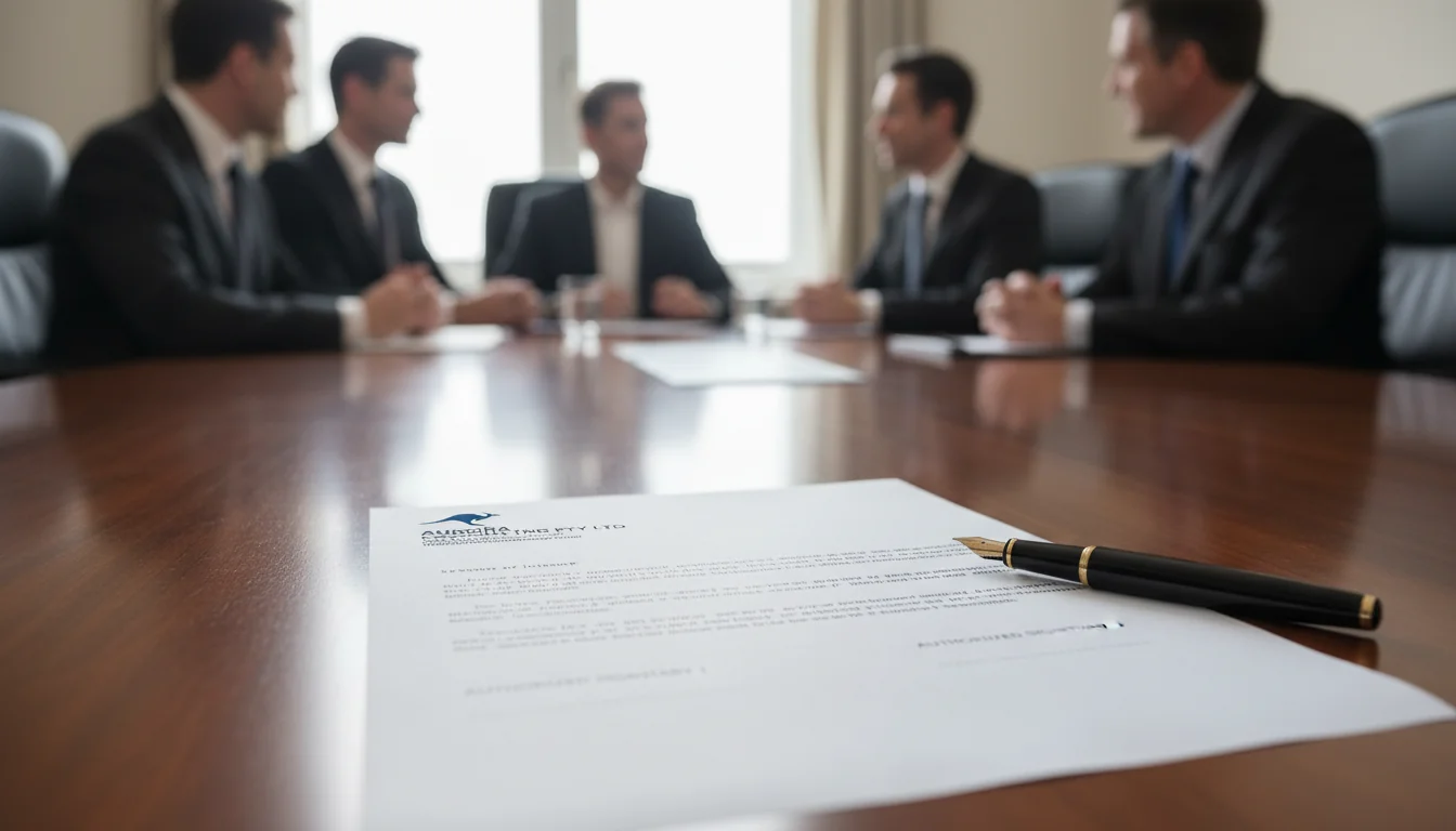 Close-up of signed letter of intent