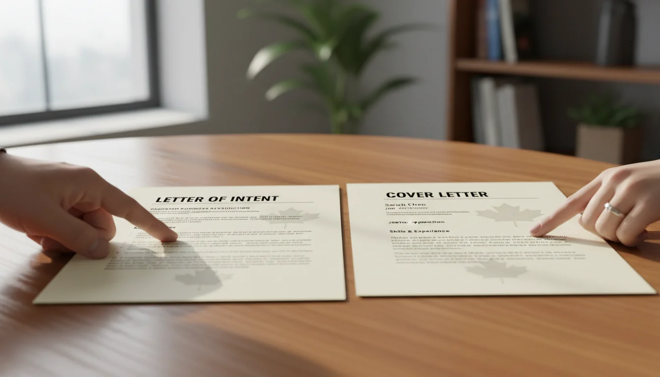 Icons representing LOI versus cover letter.