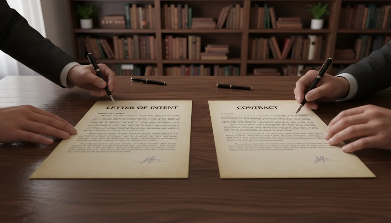 Comparison chart of LOI vs contract