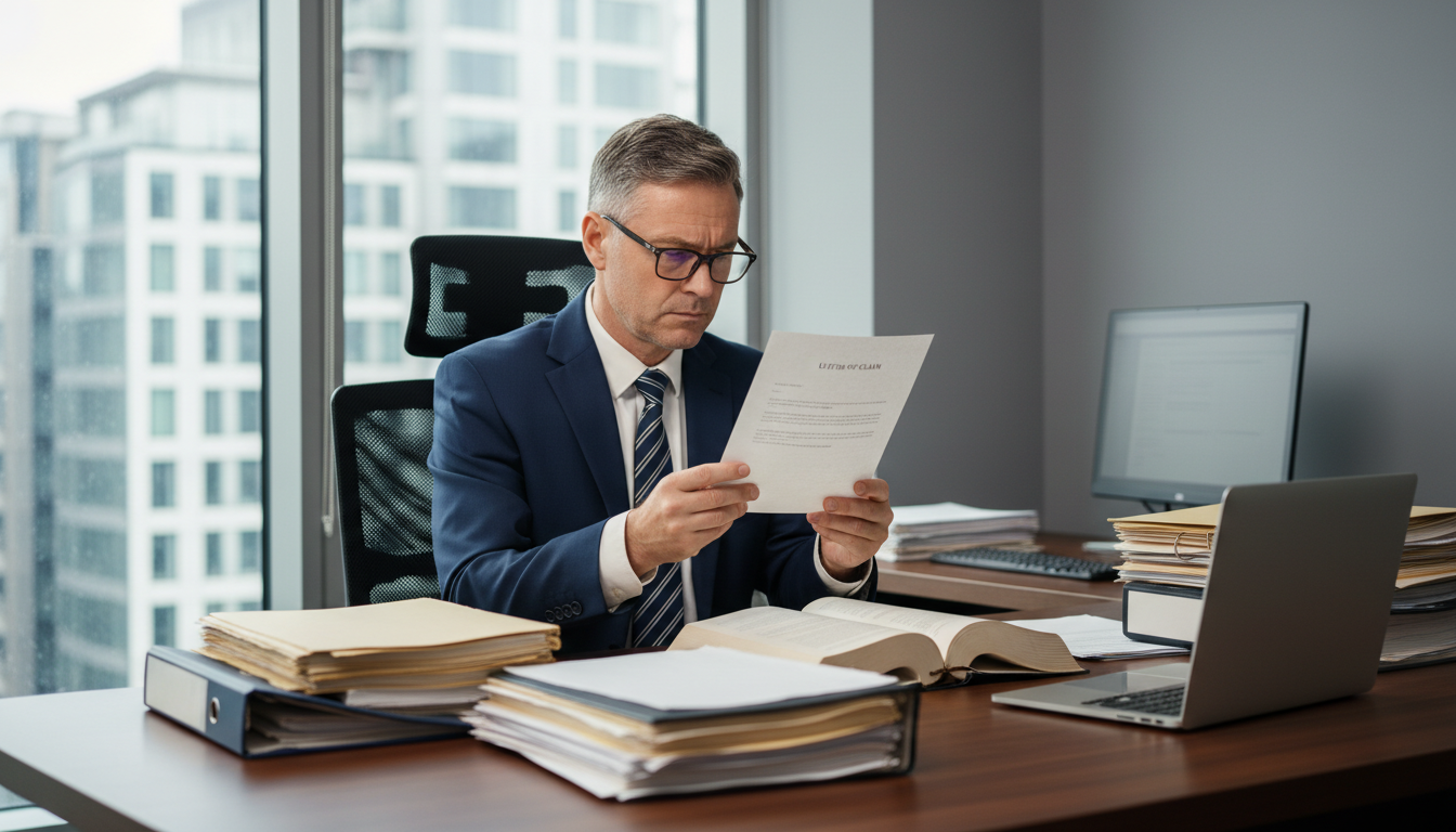 Solicitor reviewing letter of claim