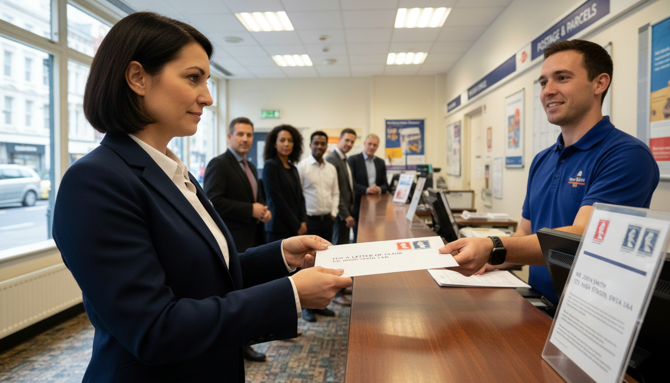 Mailing a claim letter envelope