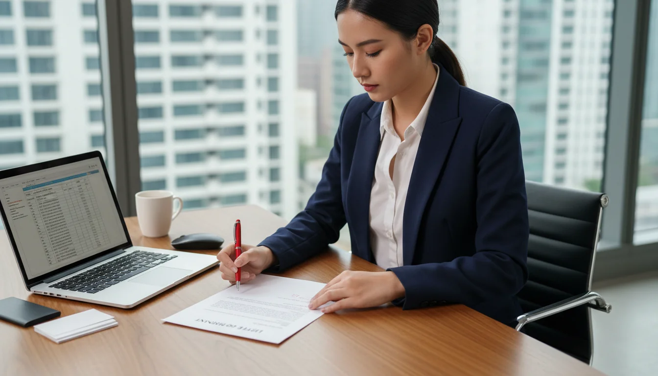 Reviewing finished letter document