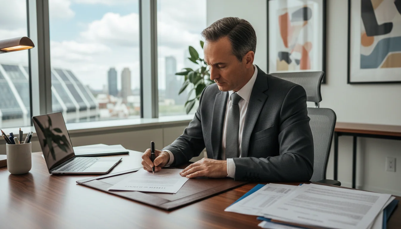 Professional signing business letter