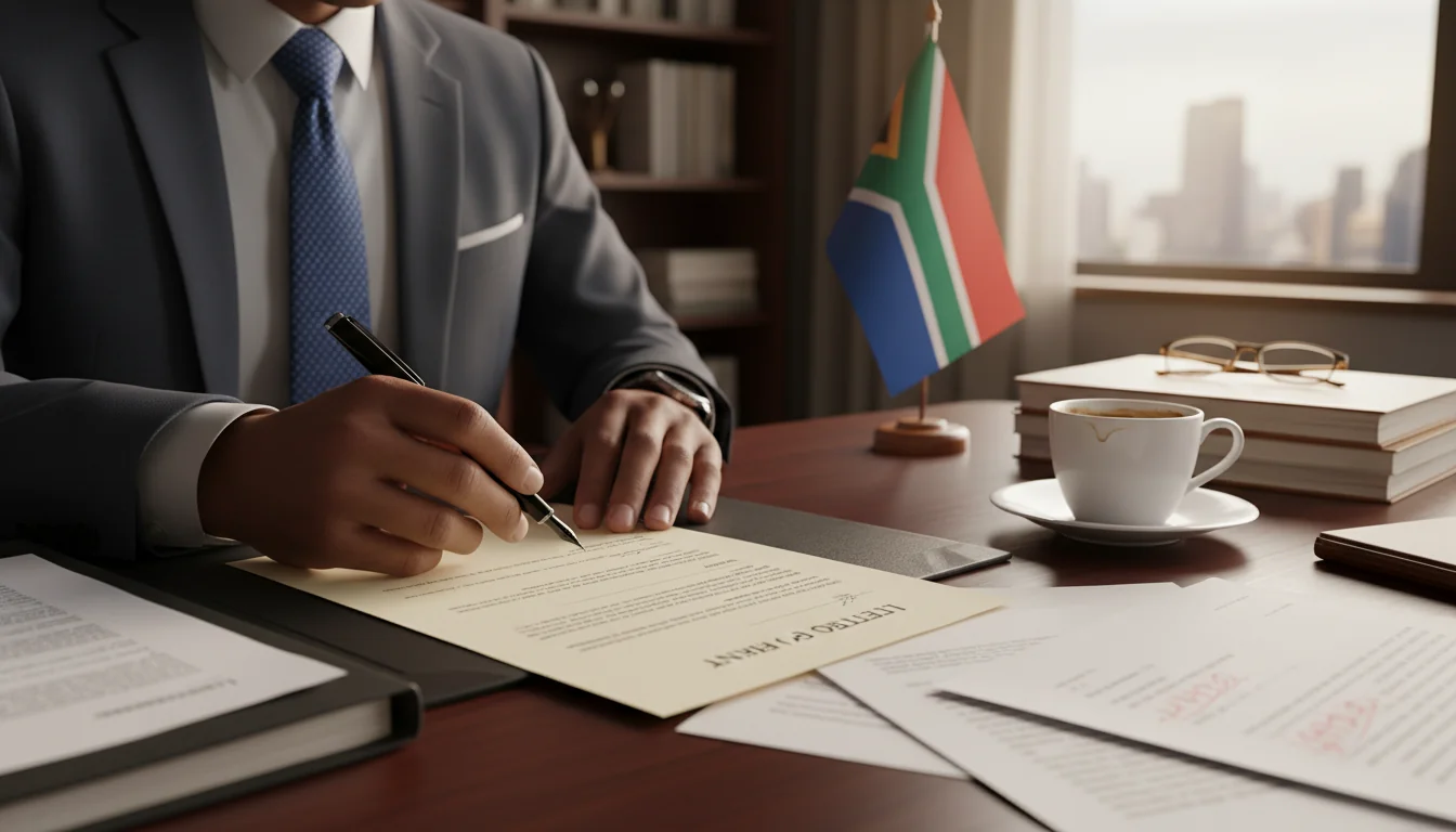 Hand signing the document