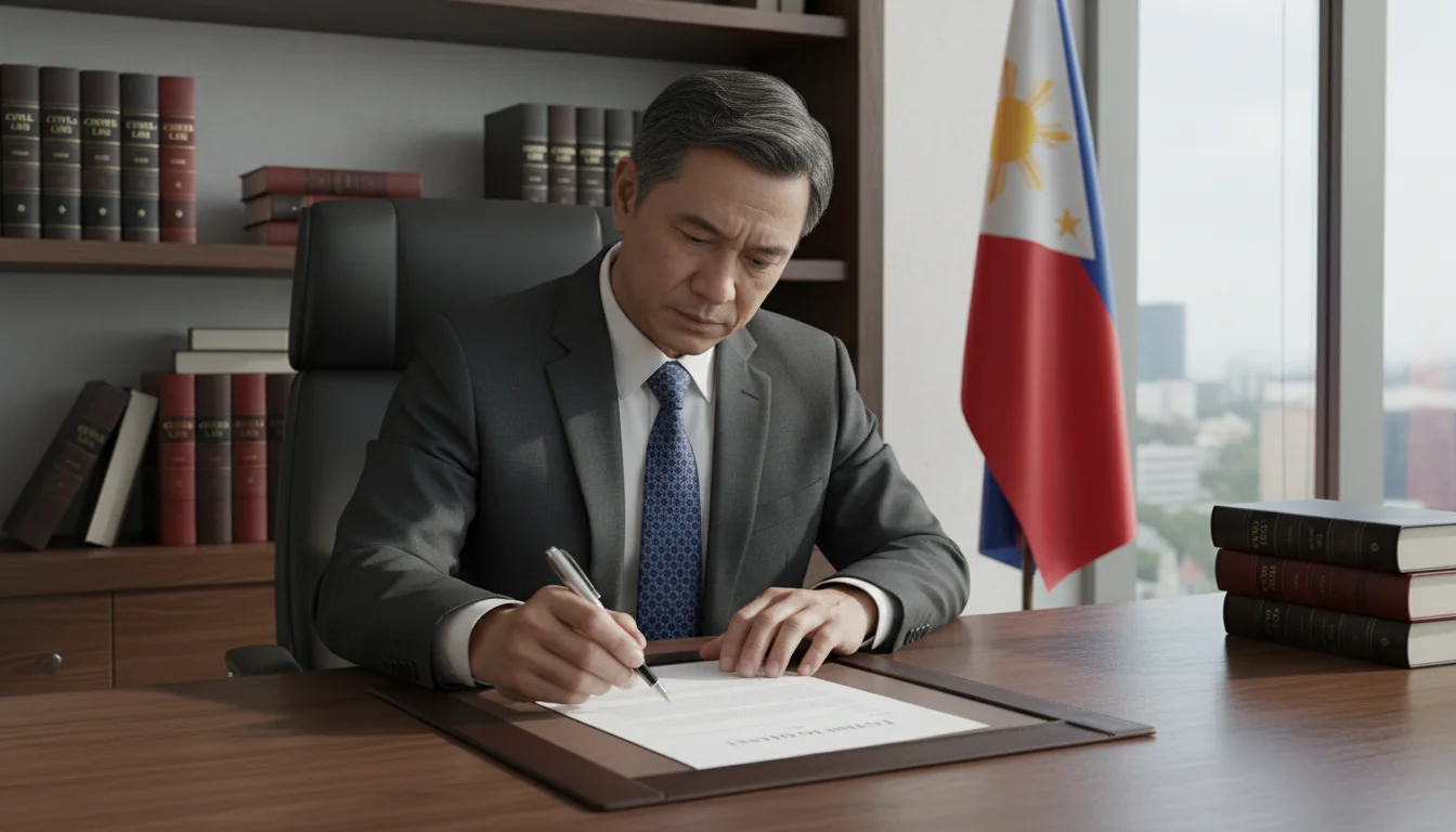 Professional signing a formal letter of intent