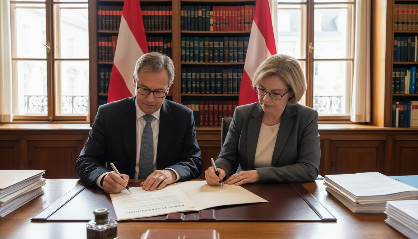Austrian legal document signing scene