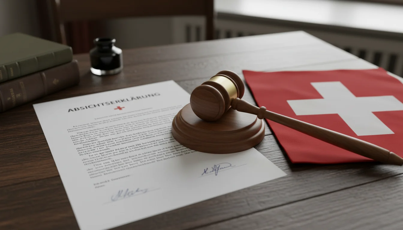 Swiss flag and gavel