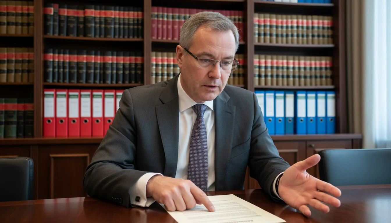 Lawyer explaining Absichtserklärung form