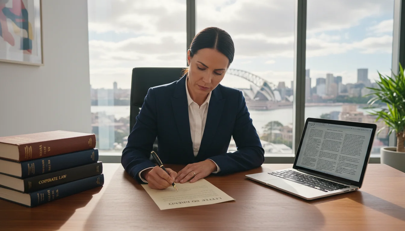 Australian lawyer drafting LOI document