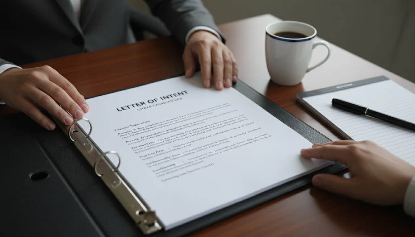 Legal template for Canadian LOI