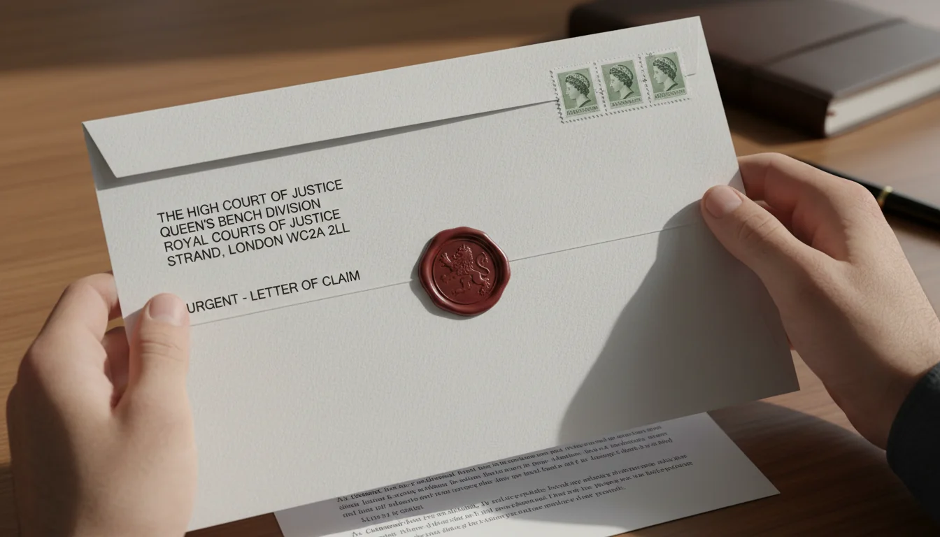 Envelope with UK legal letter
