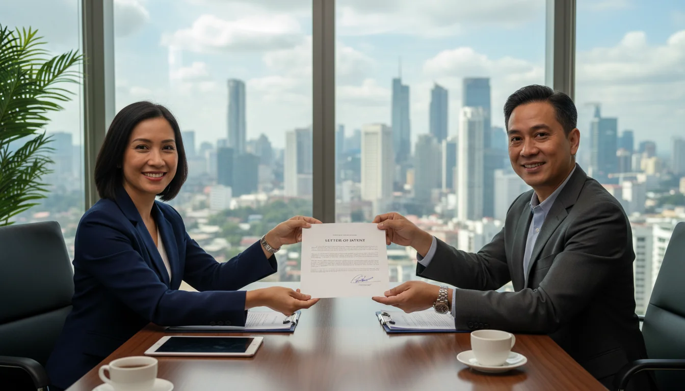Handing over signed LOI agreement