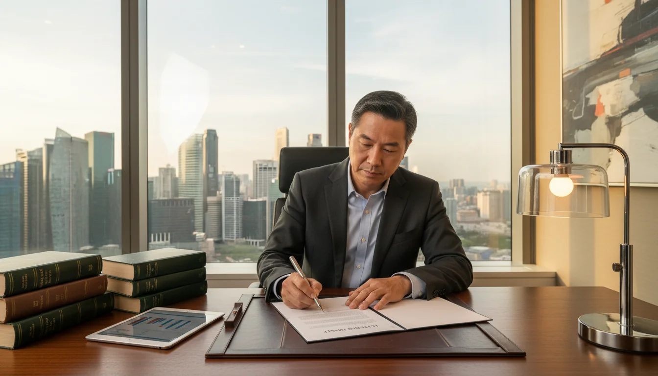 Professional signing LOI document