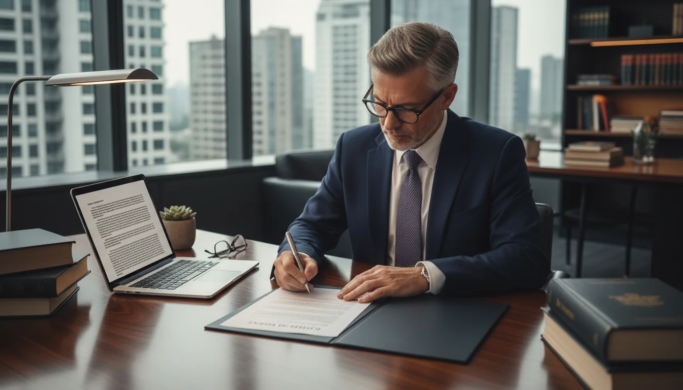 Professional signing legal document