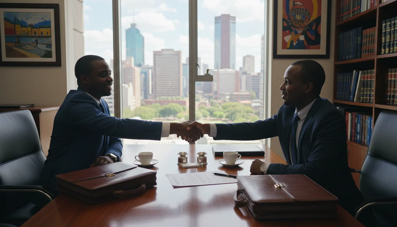 Signing LOI agreement in office