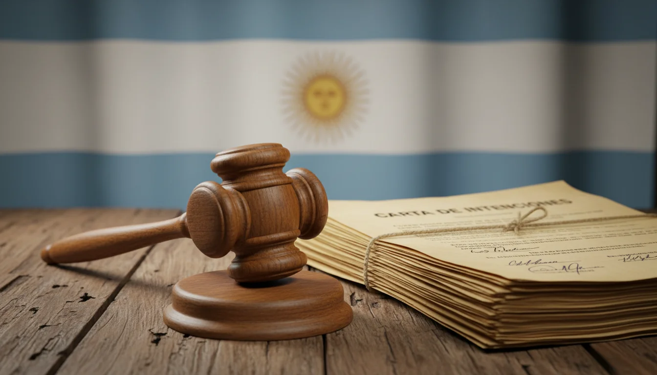 Gavel and Argentine legal papers