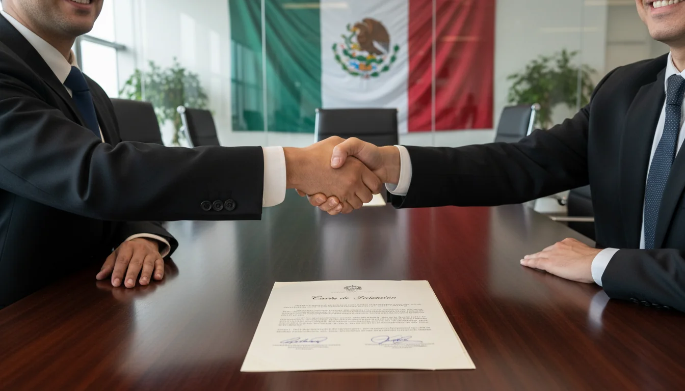 Signing Carta de Intención agreement