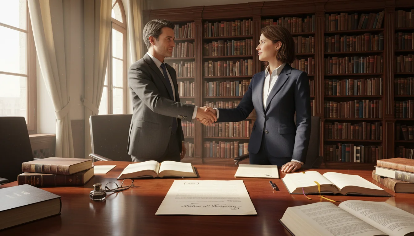 Signing lettre d'intention in office