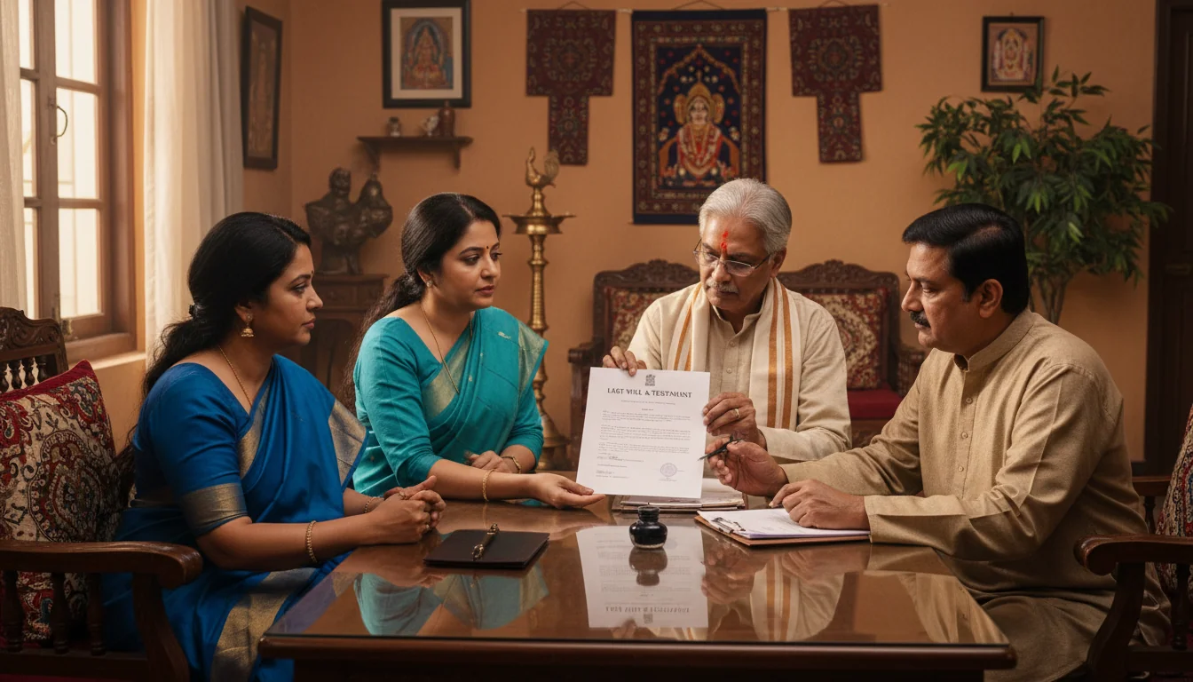 Family signing legal will together