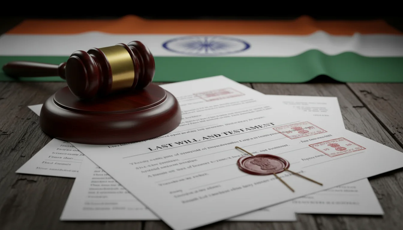 Gavel and Indian legal papers stack