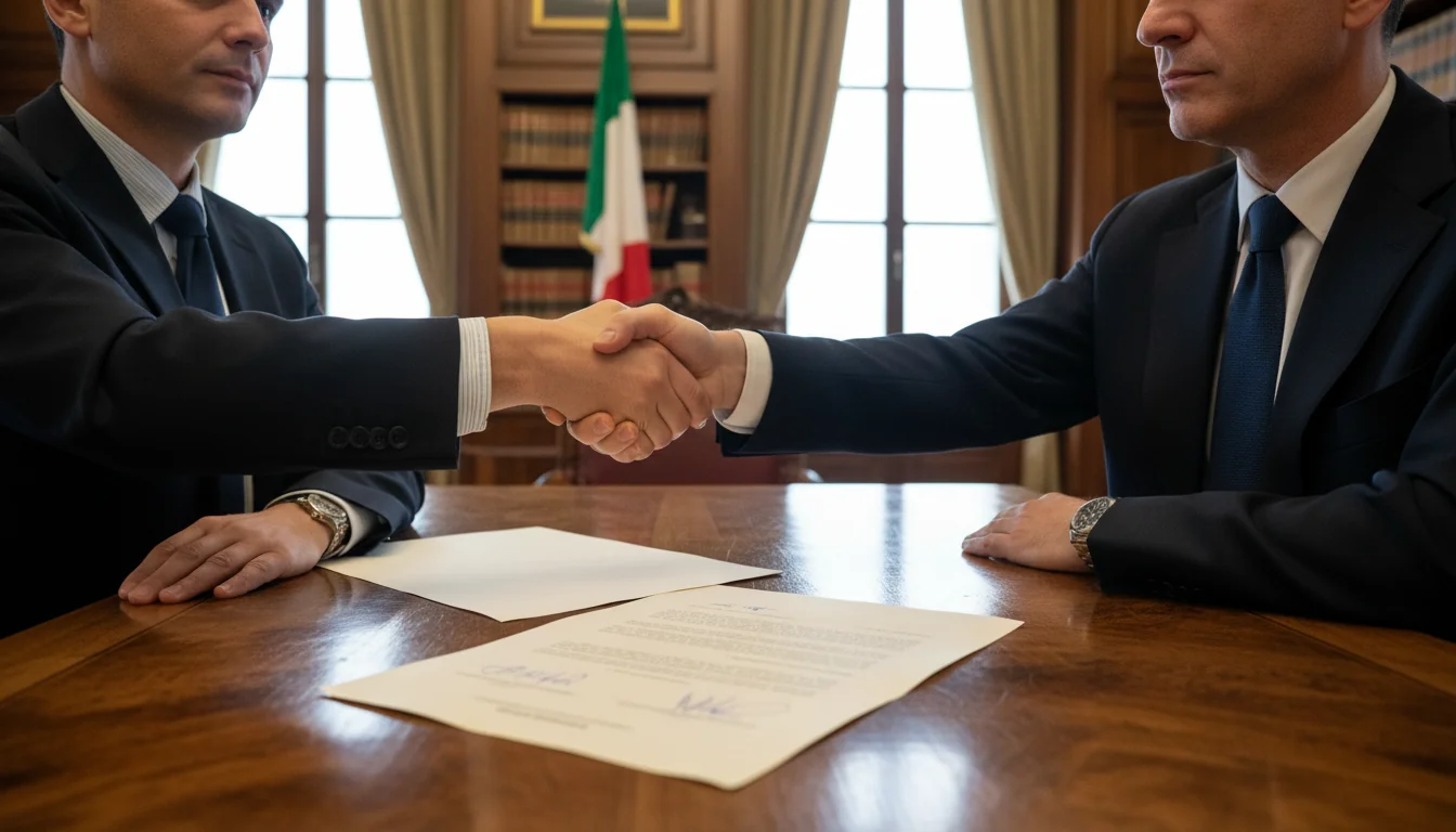 Signing a lettera d'intenti agreement