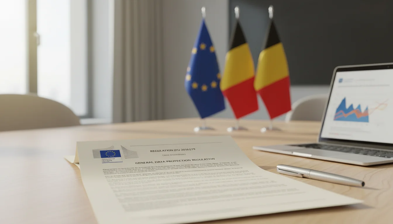 EU GDPR document on Brussels desk