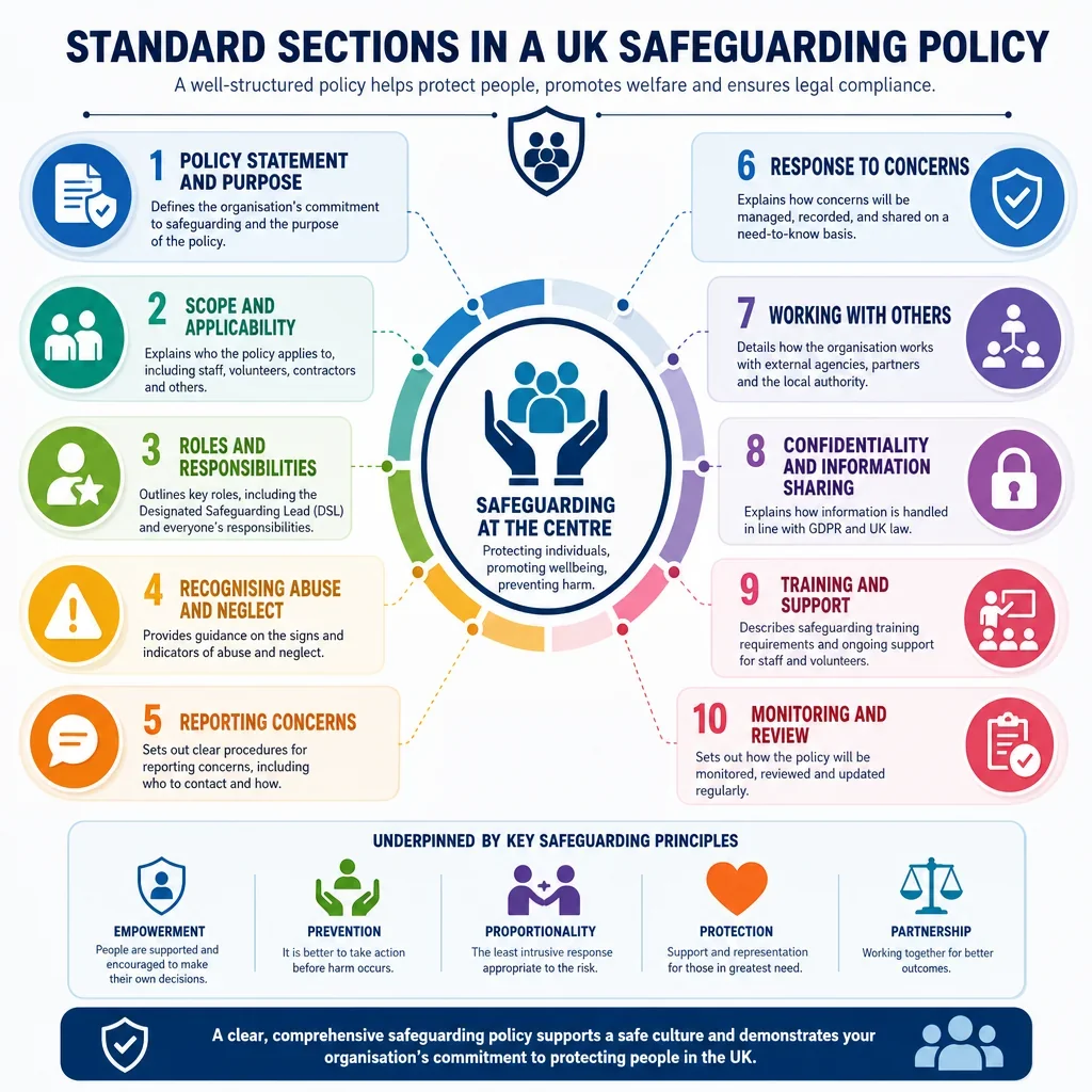 Standard Sections in a UK Safeguarding Policy