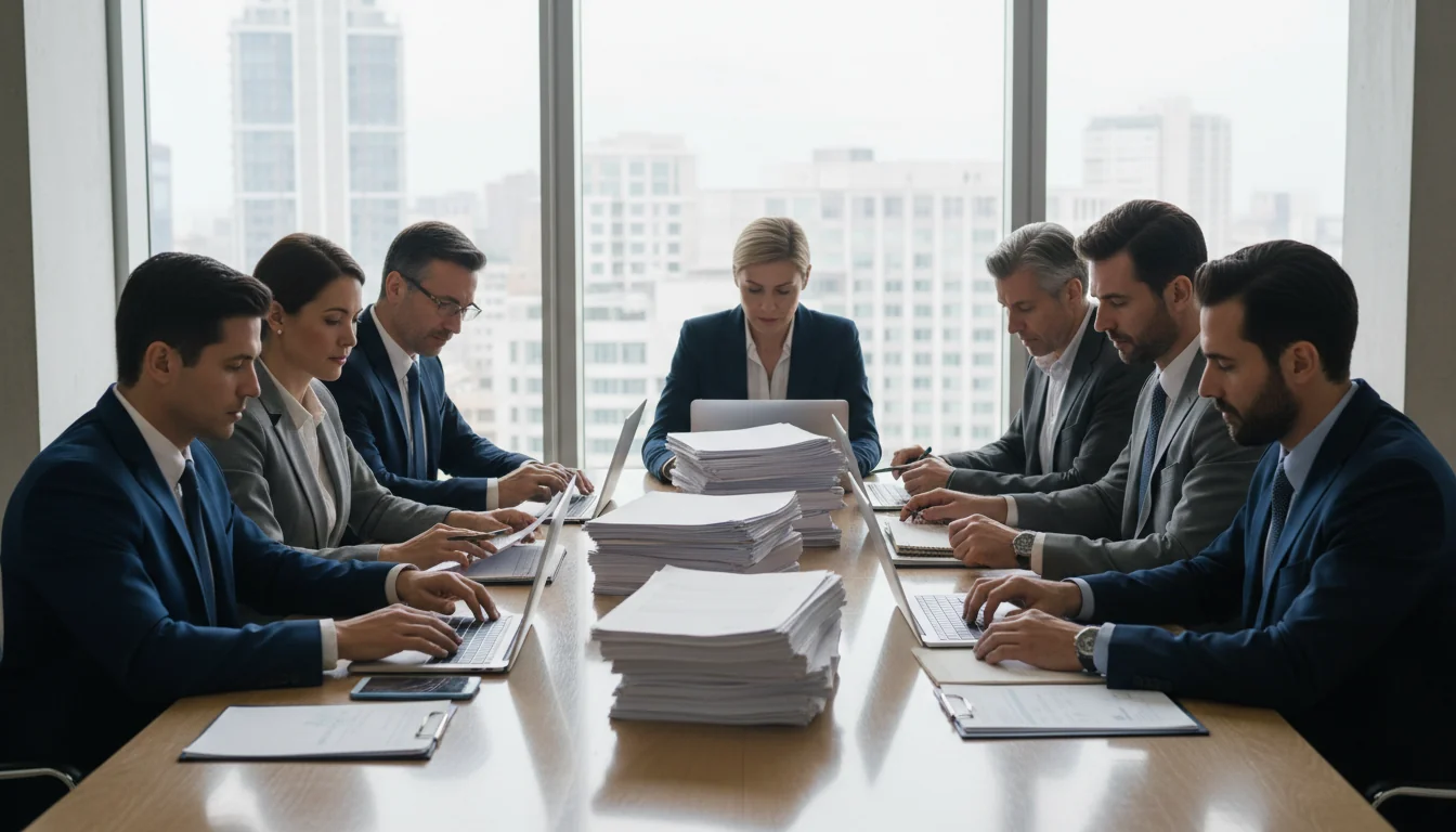 Team reviewing safeguarding documents