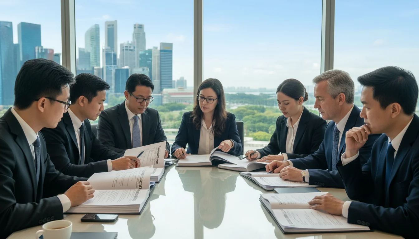 Diverse team reviewing safeguarding documents